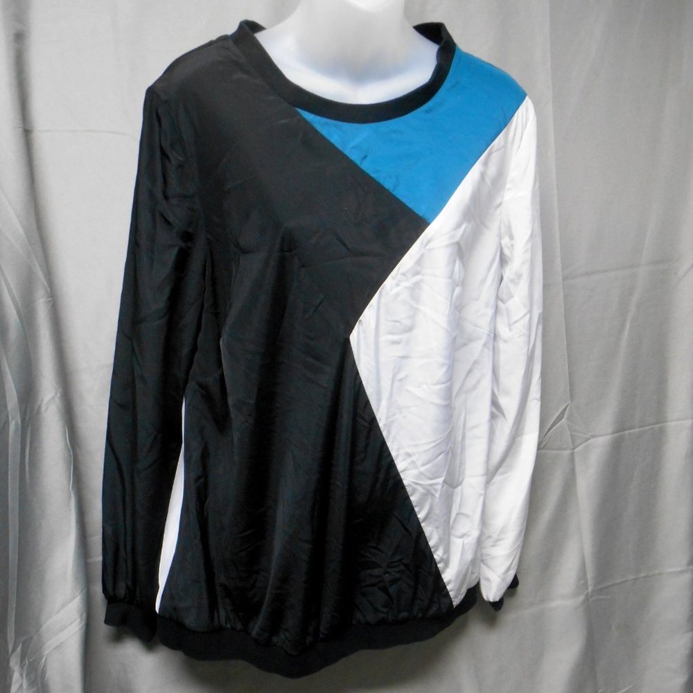 MBN color block long sleeve top 3X
